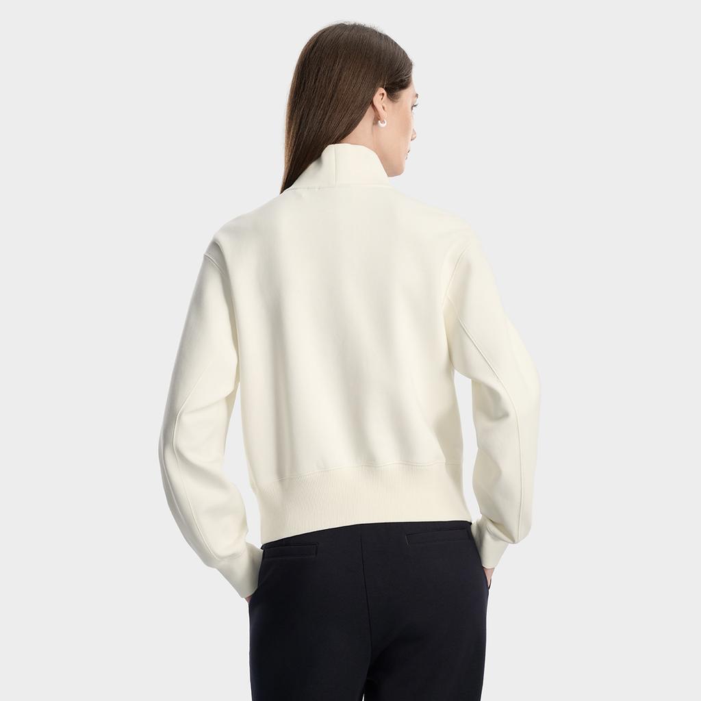 Fila White All Day Fashion Simple Classic Retro Sports Casual Personality Relaxed Versatile Comfortable Half-Zip Stand Collar Sweatshirt F11W613205FIV