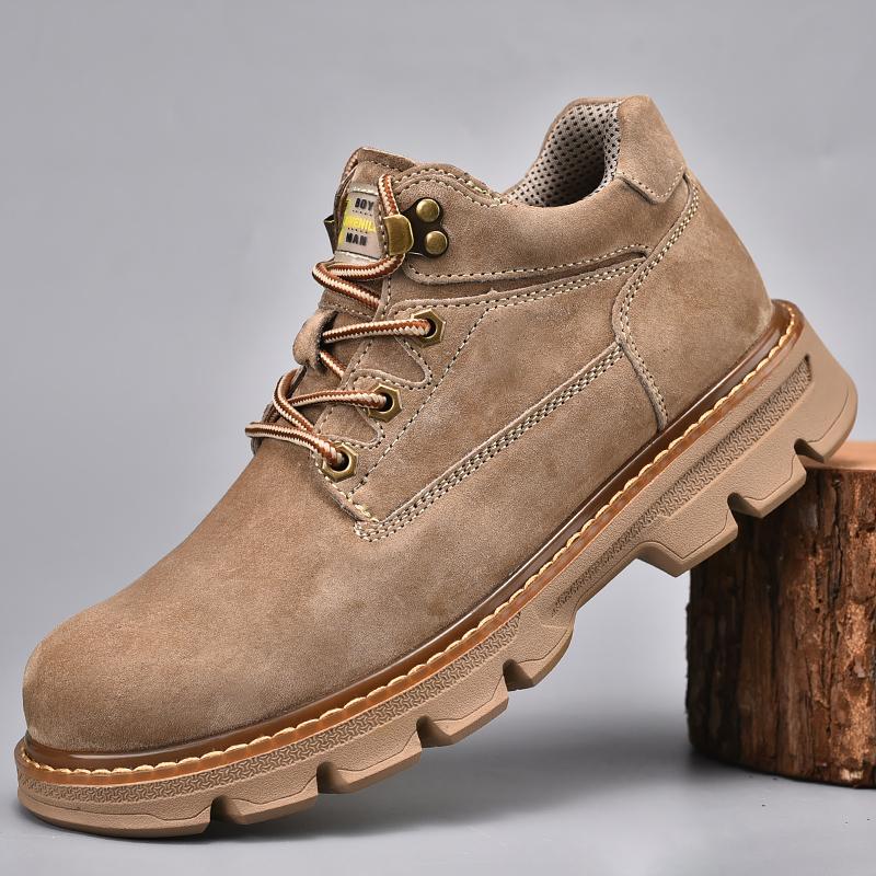 

Мужские ботинки Мягкая подошва Удобные осенние ботильоны Классическая уличная повседневная обувь для мужчин Низкие рабочие ботинки Натуральная кожа 38