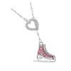 Adjustable Length Cartoon Ice Skates Charm Necklace Featuring Crystals Decorations and Candy Tone for Trendy Ladies