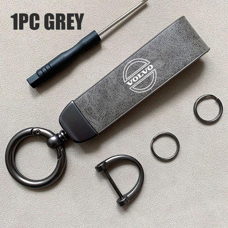 

Leather Rope Car Keychain Hand Braided Horseshoe Buckle Keychain For Volvo XC90 V90 V60 V40 S80 S60 S90 C40 XC60 XC40 V70 XC70
