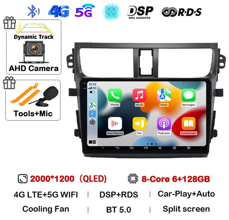 Android 14 Carplay Auto Car Radio For SUZUKI CELERIO/CULTUS 2015 2016 2017 4G WIFI Multimedia Video Player 360 Camera Stereo DSP