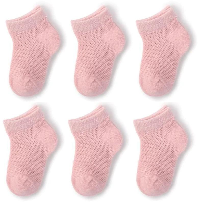 3Pairs/lot Summer Baby Thin Mesh Cotton White Pink Ankle Short Sock for Toddler Kids Boys Girls Breathable Soft Stretch Socks