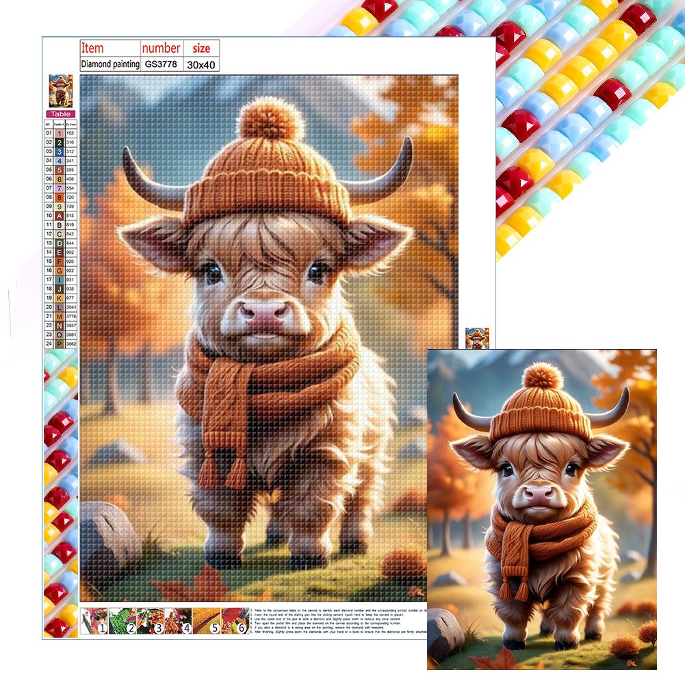 5D DIY Full Square Drill Diamond Painting Woodland Calf Kit Home Decoration