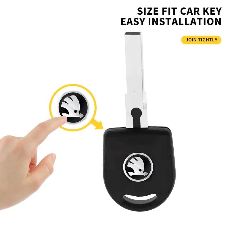 New 14mm Car Key Emblem Sticker Auto Control Key Logo Decal For Skoda Octavia Fabia Rapid Yeti Superb A5 A7 VRS VII Scala CX3