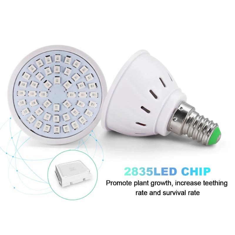Led Grow Bulb 220V E27 60 80LEDs Full Spectrum LED Plant Greenhouse Hydroponic Growth Light Indoor Plant Phyto Flower Lamp
