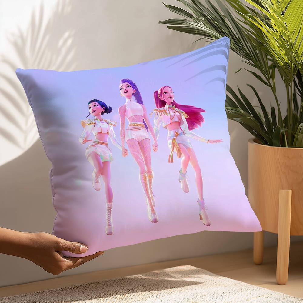 K-kpop D-Demon H-Hunters Pillow Case Plush Fabric Soft  Pillowcase Double Sided Print Cushion Cover Household Gifts