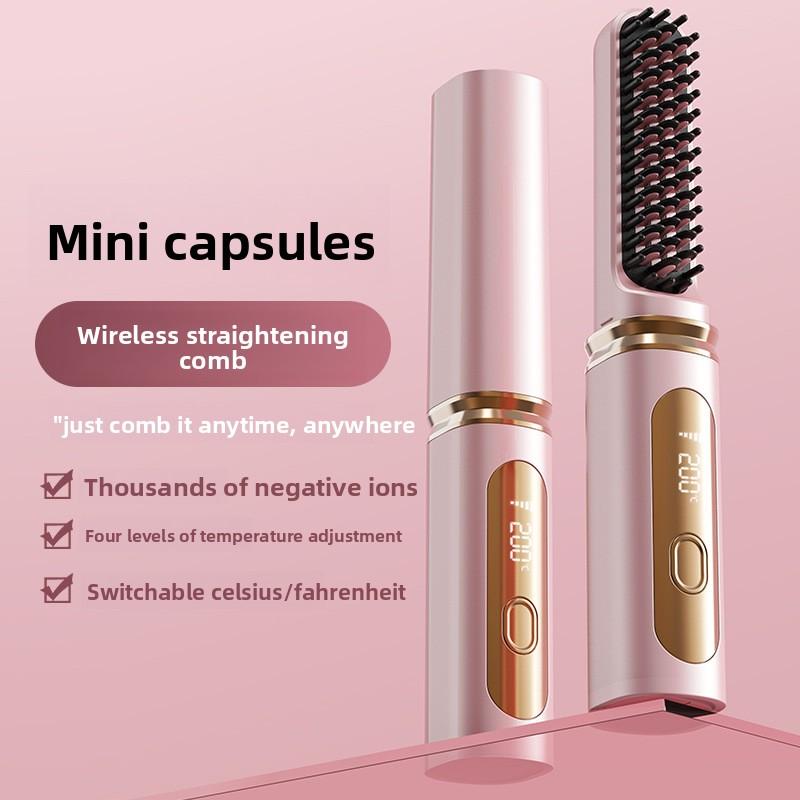 Nowa Domowa Prostownica do Włosów Bezprzewodowa Prostownica do Włosów Kręcenie Włosów Przenośna Prostownica do Włosów Elektryczny Grzebień do Stylizacji