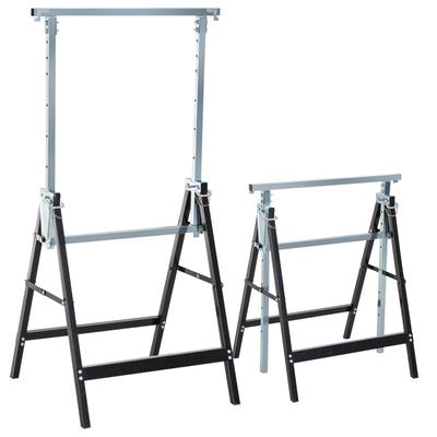 2-teiliges Set Arbeitsbock Tragfähigkeit bis zu 200 kg Klappbarer Sägebock Höhenverstellbar 80-130 cm Gerüstbock Aus Stahl Gefertigt Stützbock