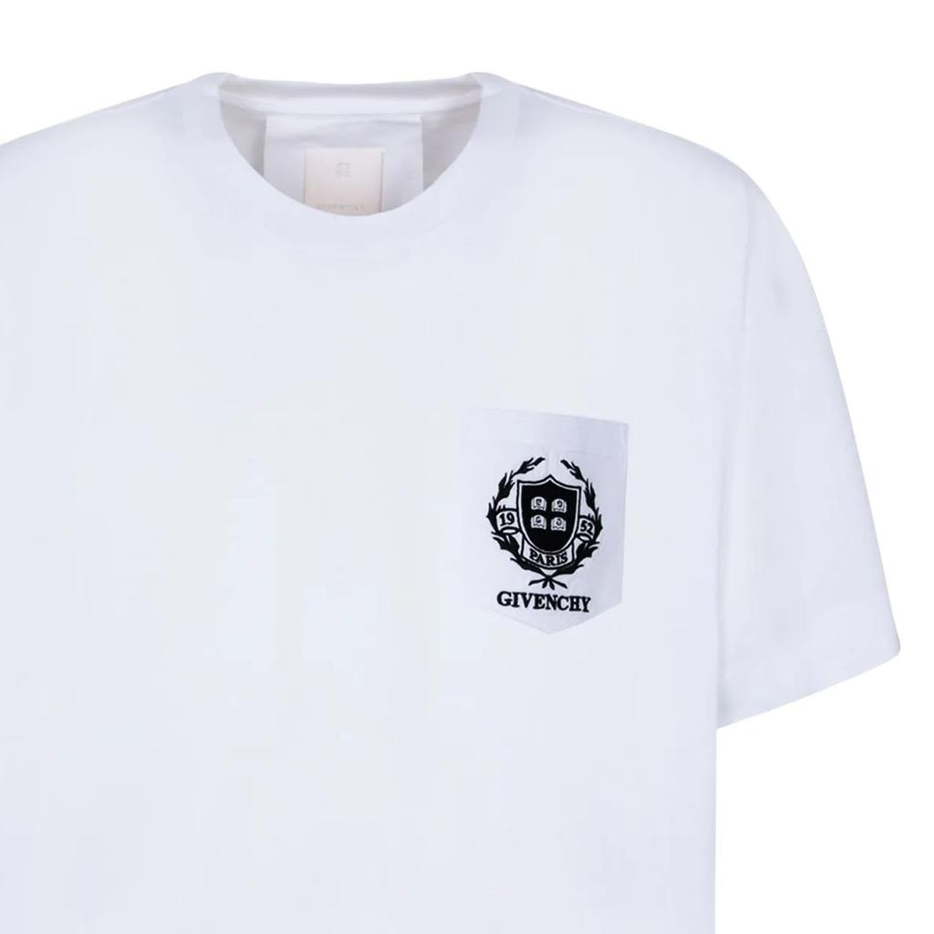 Givenchy T-shirt girocollo con logo ricamato BM71J83YLO100