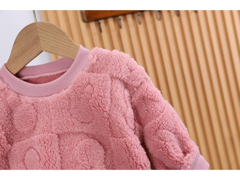 2023 Kids' Velvet Jacquard Long Sleeve Pajama Set - Warm Two-Piece