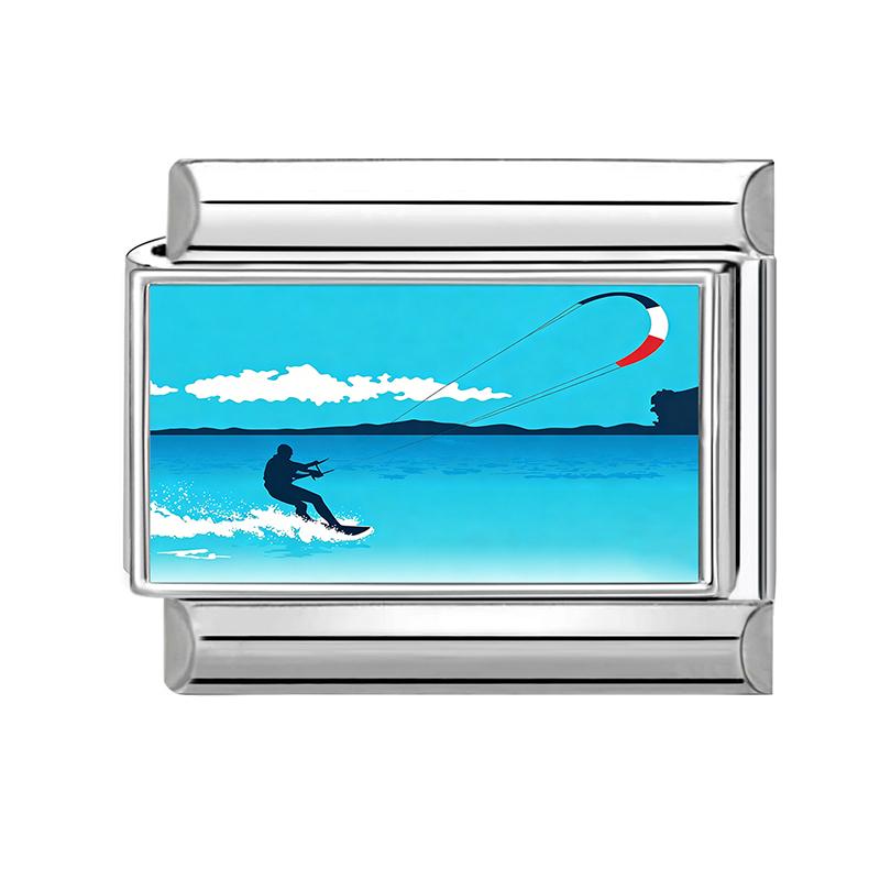 Fashion Blue Ocean Series Star Butterfly Whale Ship Italian Charm Links Fit 9mm Stainless Steel Bracelet Women DIY Making Gifts