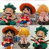 12-15cm ONE PIECE  Anime Monkey D Luffy Roronoa Zoro Q-Version PVC Model Desktop Car Ornament  Kids Birthday Christmas Gift Toys