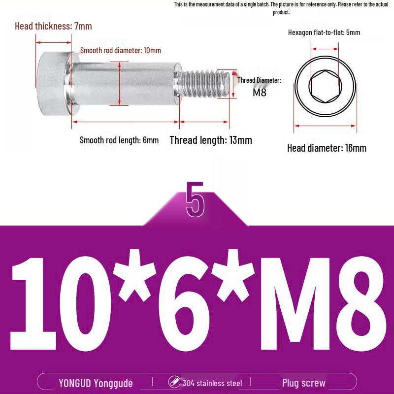 304 Stainless Steel Hex Socket Shoulder and Step Screw Set