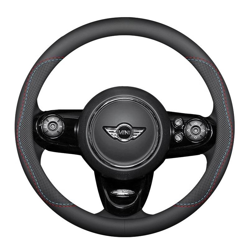 Car Leather Steering Wheel Cover for MINI Cabrio Cooper SE S JCW Countryman Aceman Clubman Clubvan Paceman Coupe Roadster JOHN