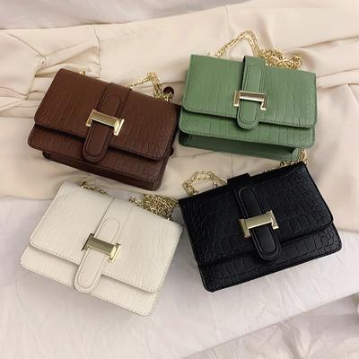 Small Square Bag Women'S Bag Fashion Shoulder Bag Stone Pattern Chain Versatile Messenger Bag