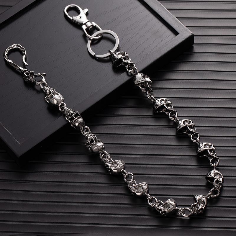 Metal Skull Jeans Chain Hip Hop Personality Punk Diablo Skull Waist Chain Cool Unisex Accessories