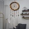 Forest Style Rattan Dream Catcher with Lights - Retro Woven Wall Hanging, Small Boho Decor & Gift