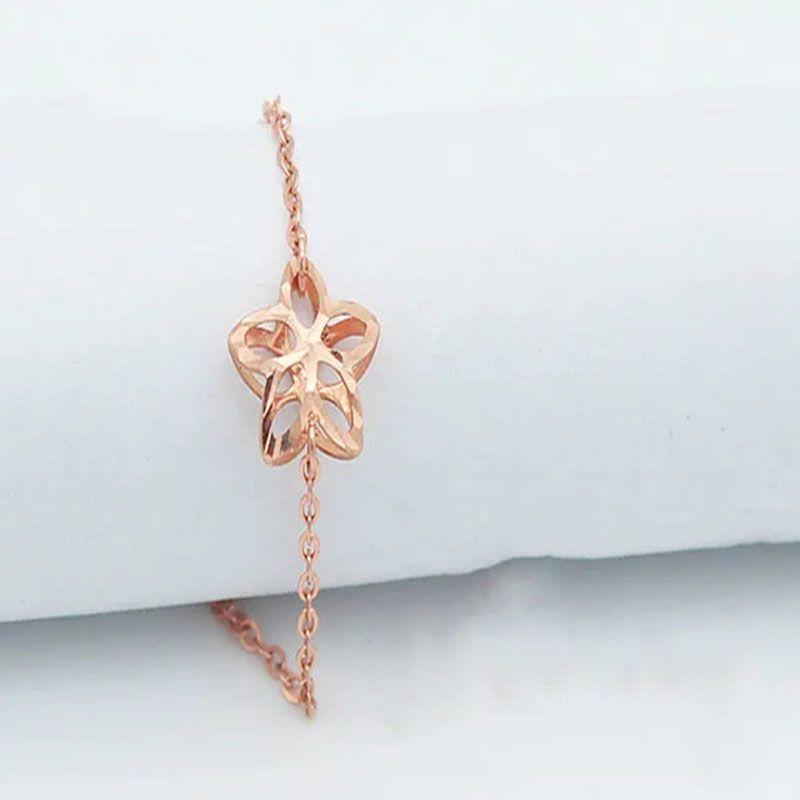 Purple Gold Color Gold Hollow Star Ring Rose Gold Plated Flower Chain Ring Jewelry no. 6