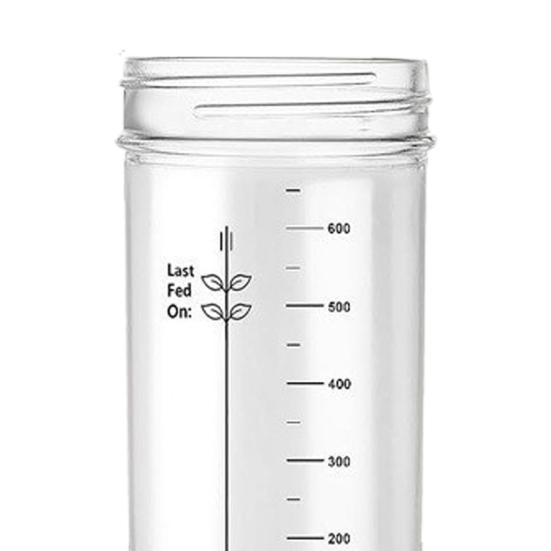 Fermentation Tank Sourdough Starter Kit with Large Capacity Glass Jar Aluminum Lid Seal Breathable Cloth Cover Temperature Label Feeding Band Spatula