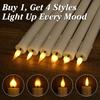 Rechargeable Taper Candles with USB Charge & Remote 9.6" Flameless LED Window Candles for Christmas Halloween Wedding Tealights