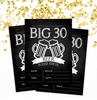 Darling Souvenir Black Birthday Invitation Card Printable Fill or Write In Blank Invites Party Supplies Pack Of 28 5 X 7