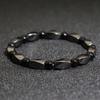 Stylish 2Pcs Men Bracelet Set Natural Hematite Stone Braclet Luxury Zirconia Strand Braslet Meditation Beaded Pulseria Homme