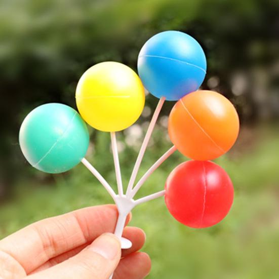 Bunte Mini-Ballon-Kuchenaufsätze Kunststoff-Ballon-Spieße 5 Ballons Dessert-Cupcake-Dekoration für Geburtstagsfeier Hochzeitsfeier