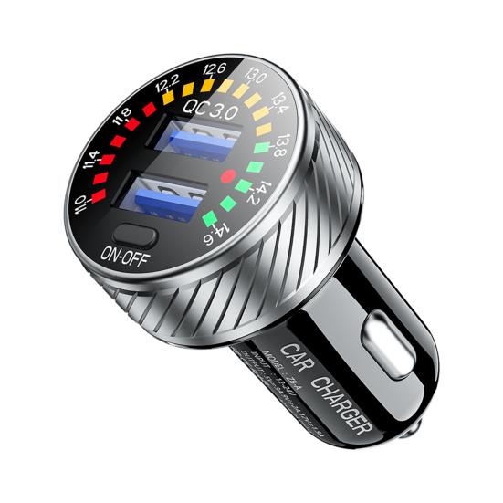 USB Charger with Voltmeter Scale Display Fast Charging Heat-resistant QC3.0