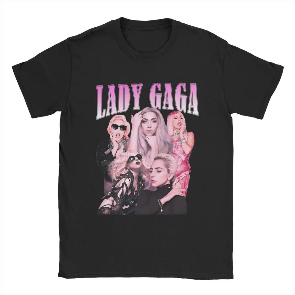 Mens Official Lady Born This Way T Shirt Singer Rock Gagas Cotton Merchandise Cool Short Sleeve Crew Neck Tees Adult TShirts