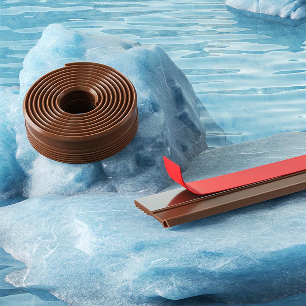 28/50mm Height Door Seal Strip Flexible Soft TPE Under Door Weatherstrip 1M SelfAdhesive Dustproof Windproof Stripping