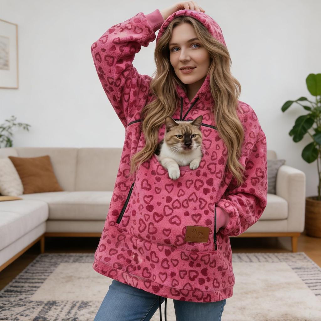 Felpa con Cappuccio e Tasca Esterna Unisex Felpa con Cappuccio e Cerniera Felpe con Cappuccio per Animali Felpa con Cappuccio e Cerniera Pelosa