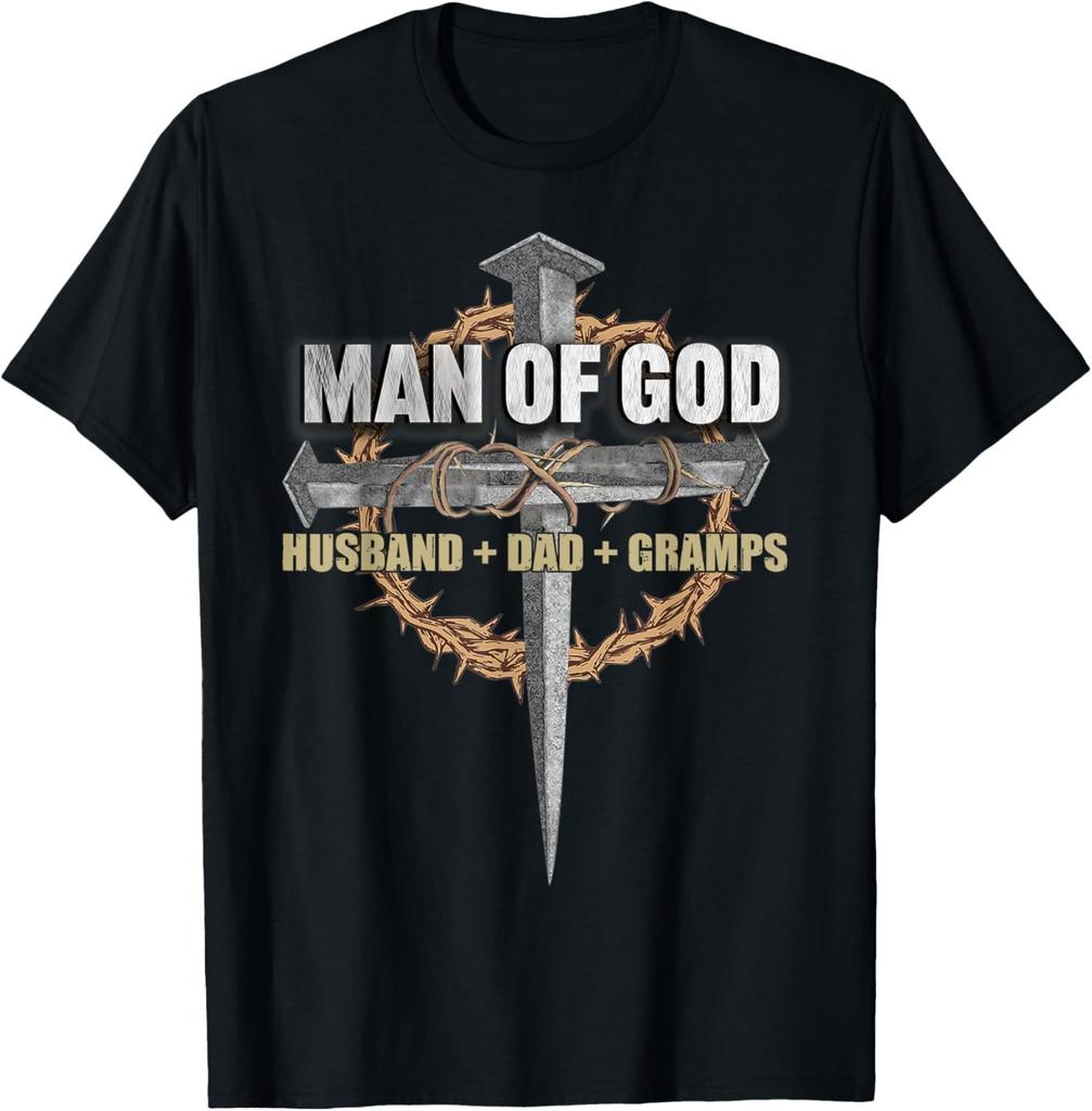 Man Of God Husband Dad Gramps Christian Lover T-Shirt