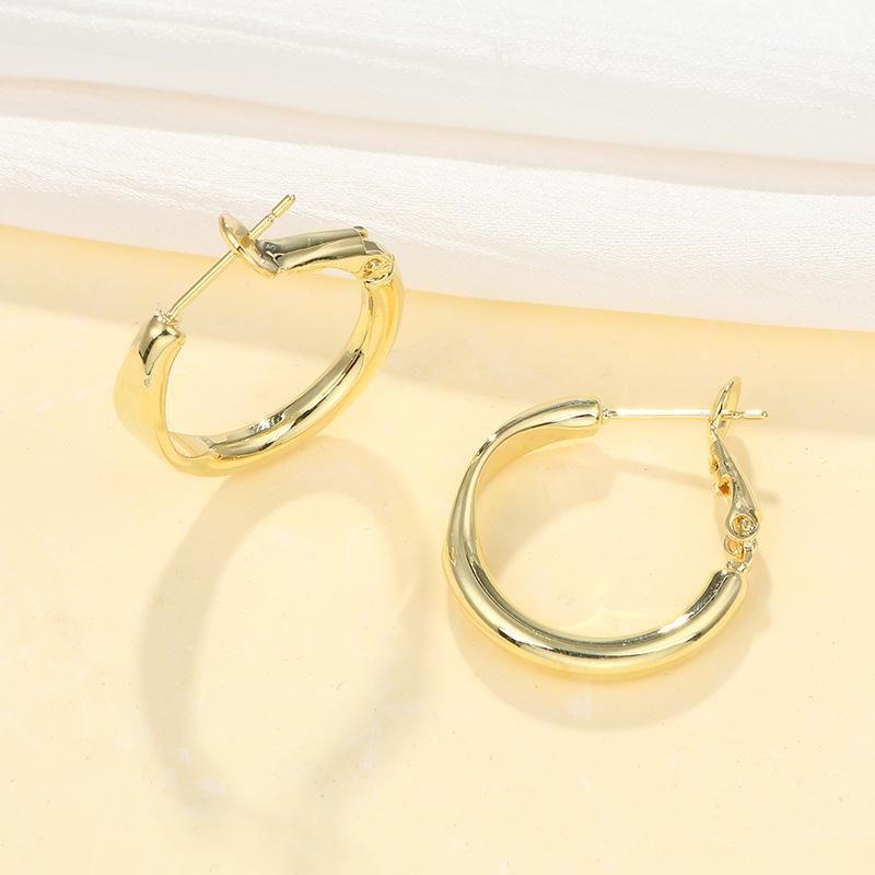 Huazi Style Zircon Stud Earrings for Women - Gold-Plated, Non-Fading Luxury Jewelry