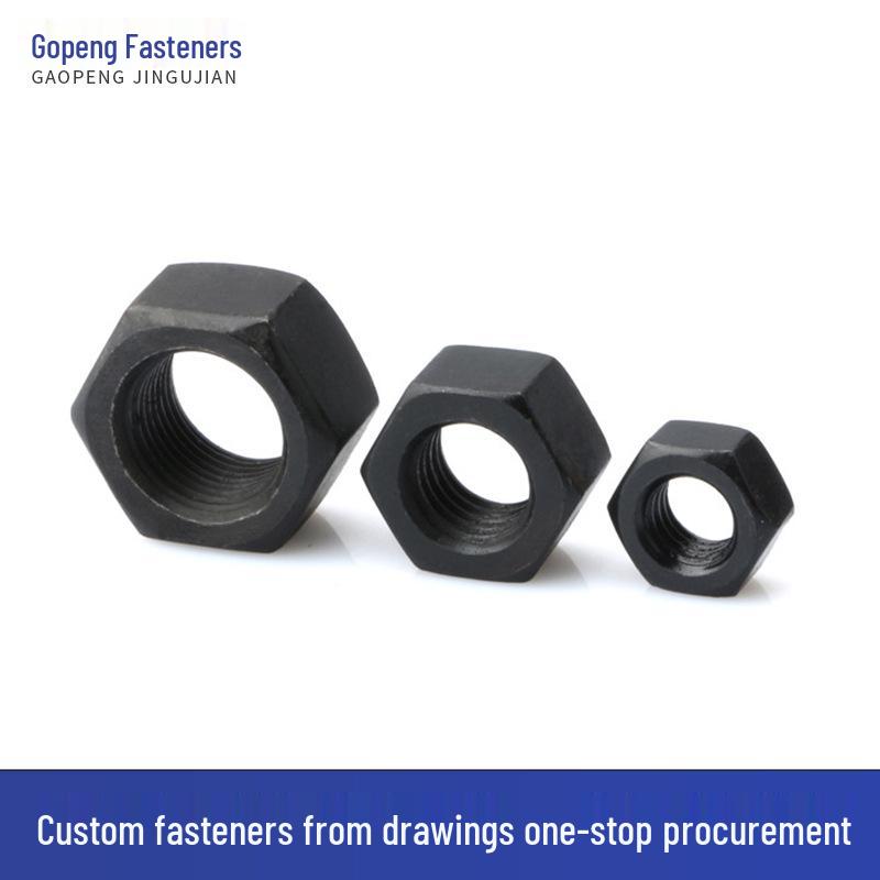 High-Strength Blackened Hex Locknut 8.8/12.9 Grade, Anti-Loosening, GB51