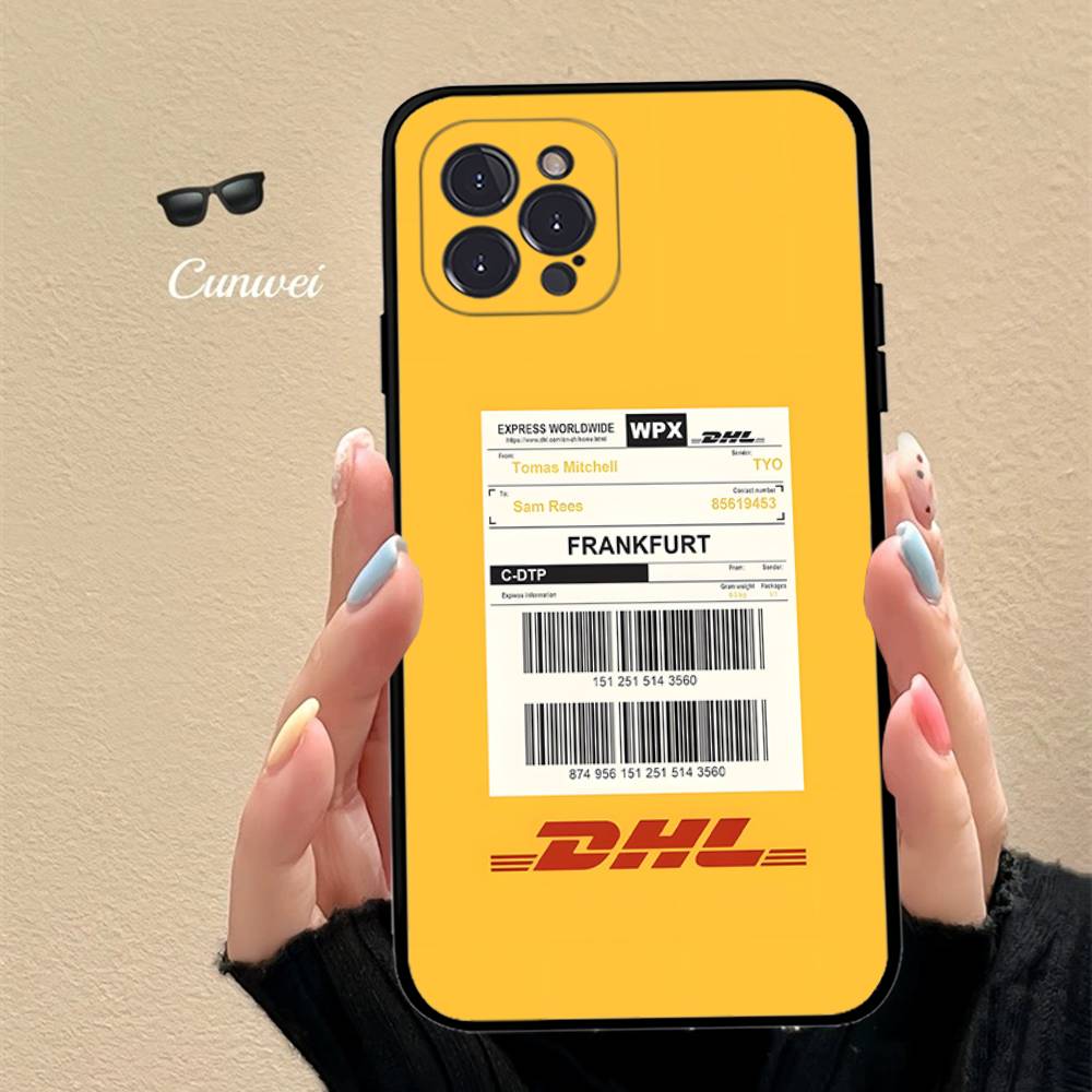 D-DHL-L logo Phone Case For IPhone 17 16 15 14 13 12 11 Pro Max Plus mini Silicone Black Cover