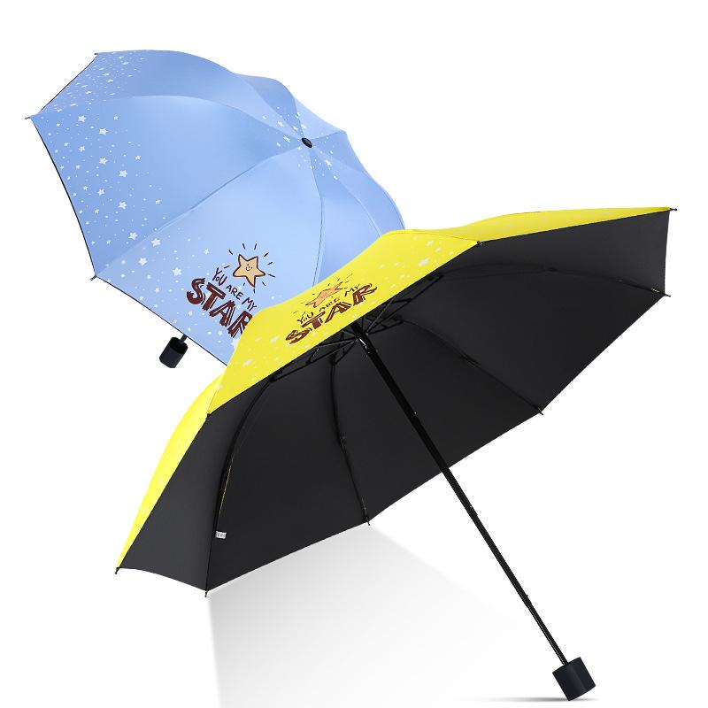 Small fresh vinyl sun umbrella UV protection parasol, female sunscreen folding umbrella umbrella umbrella