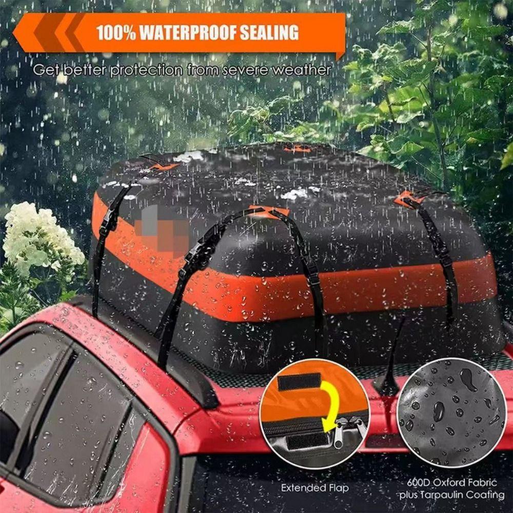 Wasserdichte Auto-Dachgepäcktasche 420D Oxford-Gewebe Dachgepäcktasche Verstellbare Dachgepäckträger Camping