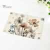 Colorful Table Decor Placemats 1/4 Pcs Printed Placemat Floral Pattern Heat Isolation Wrinkle-Resistant Desk Protection Party Kitchen Dining