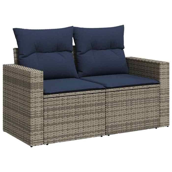 VidaXL Garden Lounge Set 6 Pcs with Grey Cushions Wicker 3325387