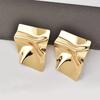New Fashion Gold Metal Drop Earrings for Women Irregular Geometric Pendants Earrings Trend Brincos Jewelry Gift