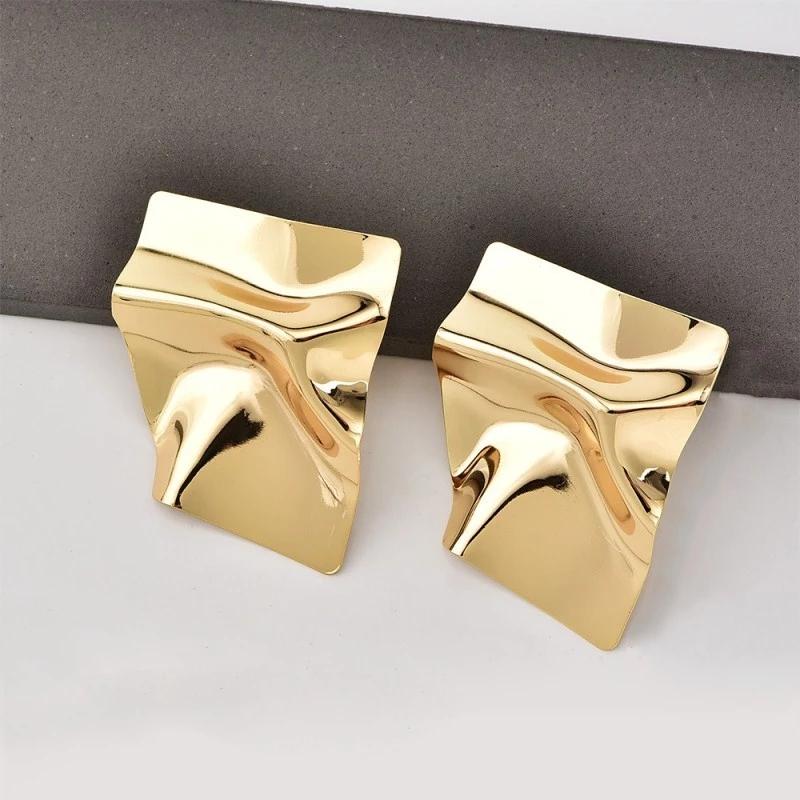 New Fashion Gold Metal Drop Earrings for Women Irregular Geometric Pendants Earrings Trend Brincos Jewelry Gift