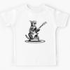 Retro Cat Rock Music Gifts Men Kids Women Funny Cat Matching Kids T-Shirt