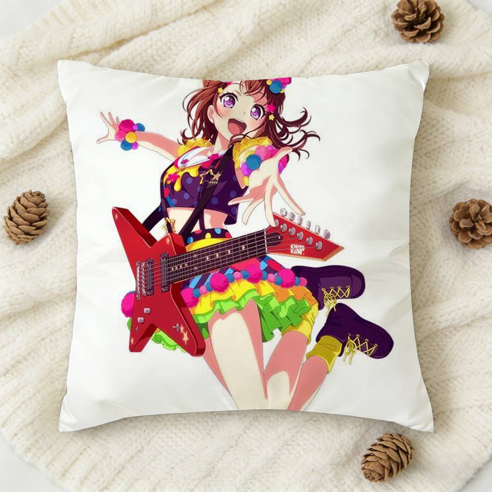 Anime BanG Dream Doublesided Printed Square Decorative Cushion Cover for Sofa Living Room Home Decor