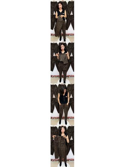 Pantalon Harem Imprimé Léopard Taille Élastique Épais - Hiver Décontracté Ample Élégant Pantalon Lanterne