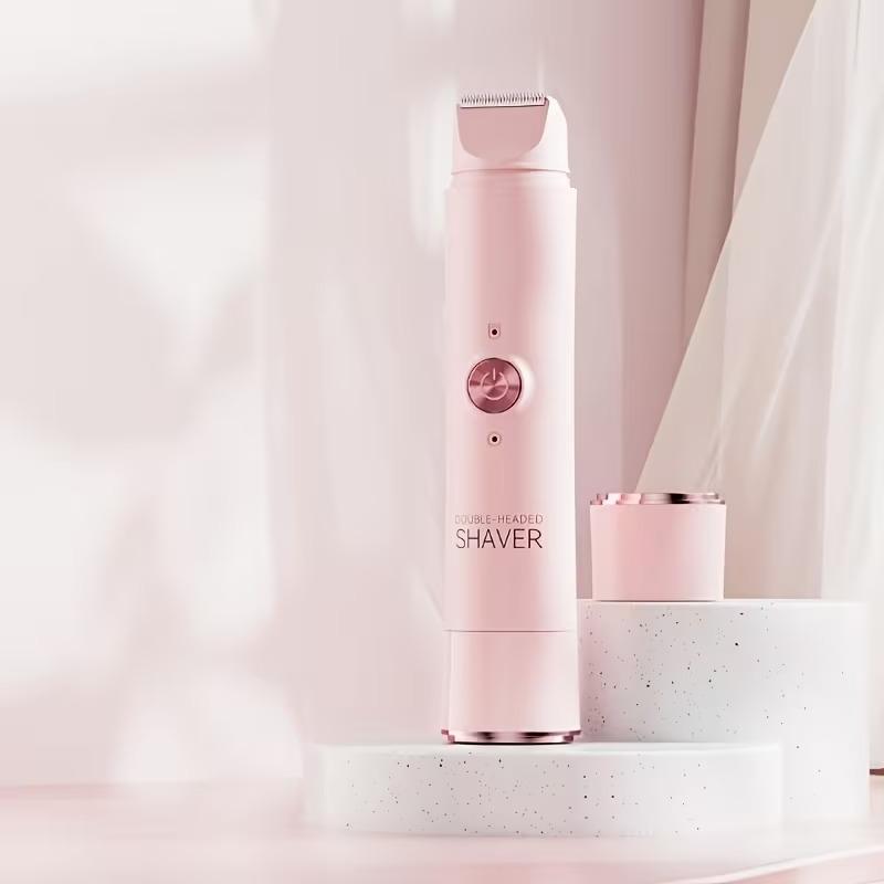 2 in 1 Electric Hair Trimmer for Women Dual Head USB Charging Cordless Wet Dry Body Facial Bikini Shaver Portable