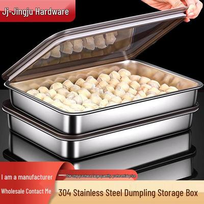 304 Edelstahl in Lebensmittelqualität Tablett für Dumplings & Wontons - Gefrier- & Kühlschrankgeeignet