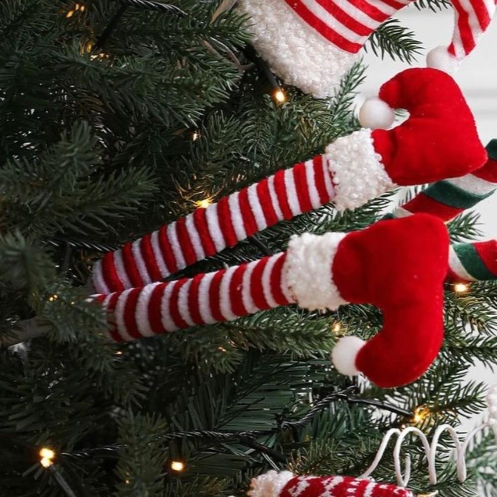 Artificial Leg Christmas Elf Legs Pendants Funny Plush Elf Legs Decorations Christmas Holiday