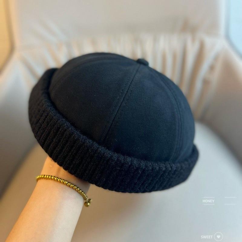 Chapeaux Rétro Sans Bord Hiver Rue Chapeau Peau de Melon Unisexe Mode Extérieure Décontracté Casquette de Marin Robe
