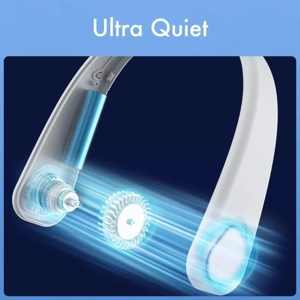 3 Speed Settings USB Rechargeable Fan Portable Wearable Fan Bladeless Neck Fan  Outdoor Sports