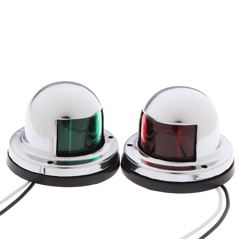 2X Marine Boat Stainless Steel Red&Green Led Navigation Signal Light Lamp Yacht